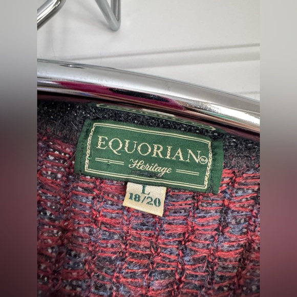 Vintage 90's EQUORIAN HERITAGE Grandad Patterned Mohair Knit Button Cardigan - Picture 8 of 8